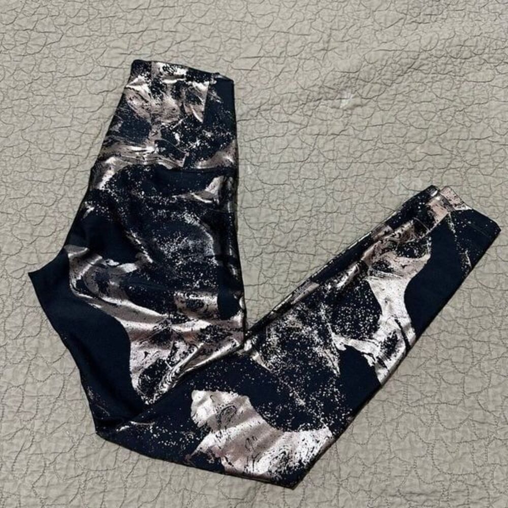 Old Navy leggings high rise, black/gold size S  A705